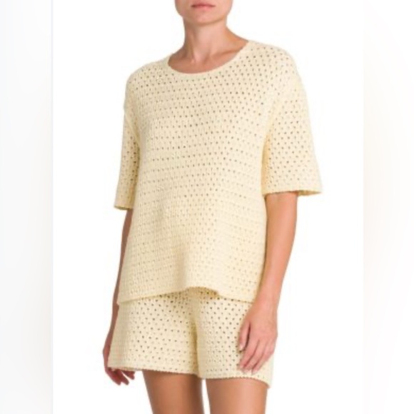 Jil Sander Sweaters - Jil Sander Crocheted Crochet Top & Shorts Set Cotton 30 34